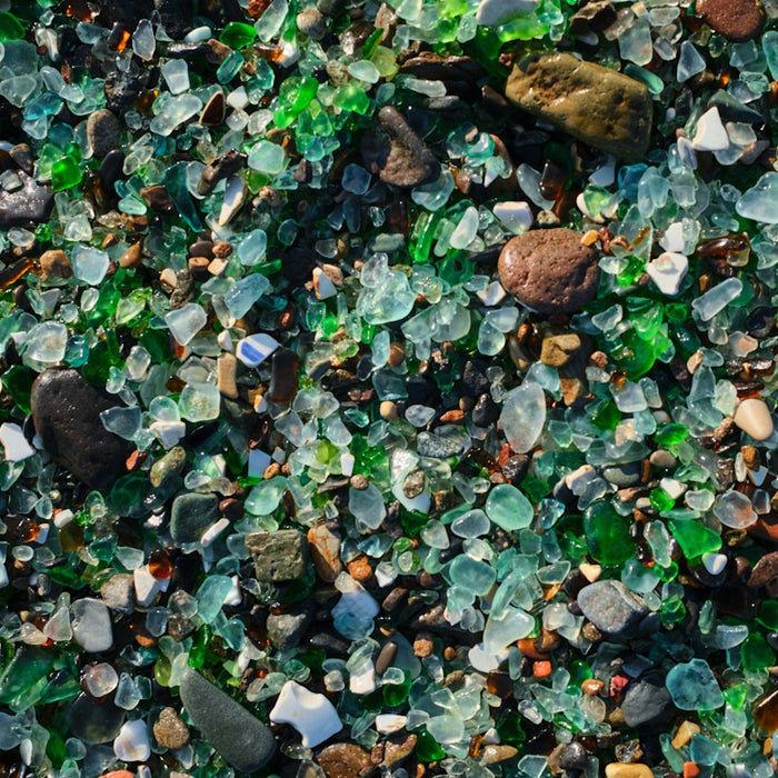 A close up of a bunch of broken glass
