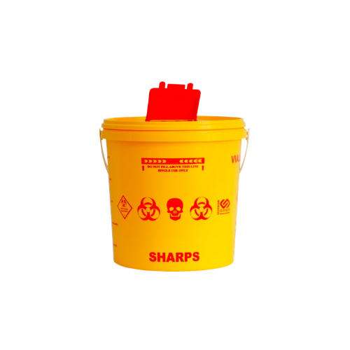 10L sharps container with medical waste disposal for clinics and healthcare facilities