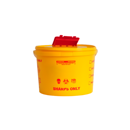 2.5L sharps container with medical waste disposal for needles and lancets