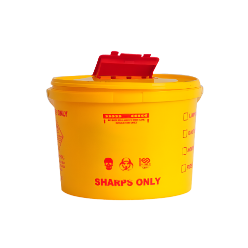 5L sharps container with medical waste disposal for needles and syringes