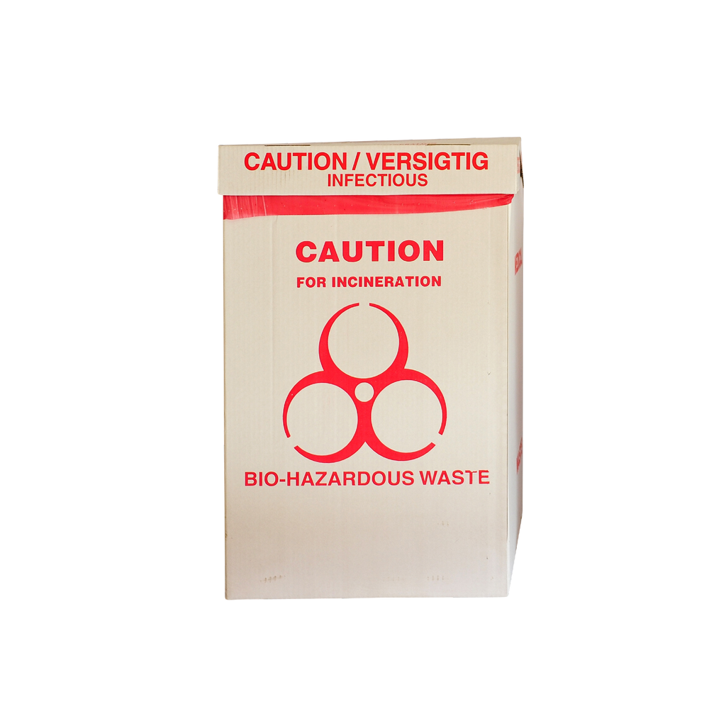 Medegen SAF-T-TAINER Biohazard Waste Bags With Box & Liner - 12x24x12", Red/Black, 11 Gallon - For Medical, Dental, Tattoo Waste
