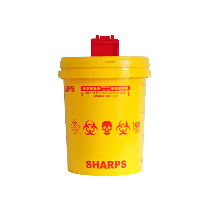 25L sharps container with medical waste disposal for high-volume sharps waste
