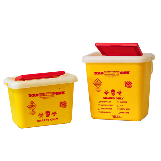 8L sharps container with medical waste disposal for clinical sharps waste