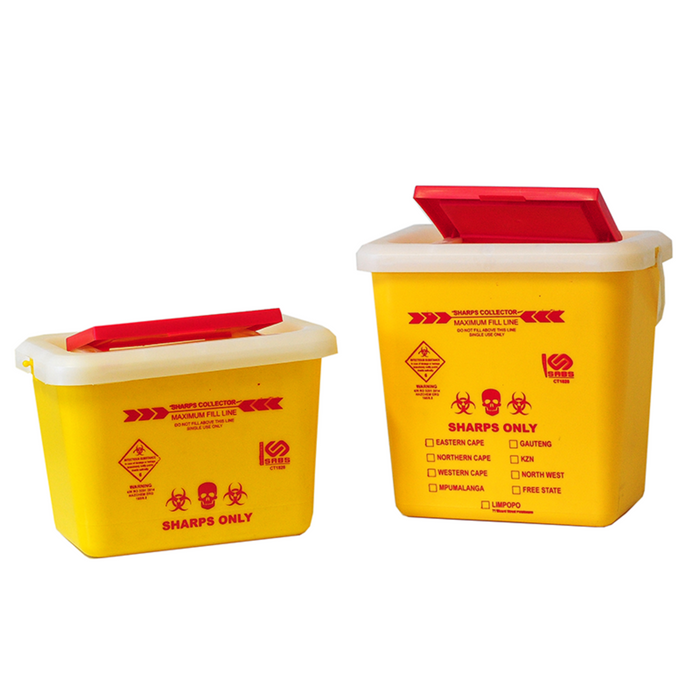 8L sharps container with medical waste disposal for clinical sharps waste