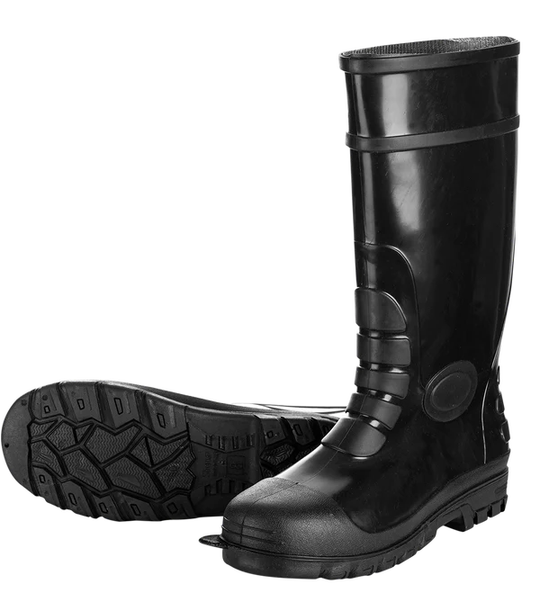 Gumboots with steel toe fashion cap