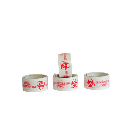 Biohazard tape 50mm for sealing medical waste boxes and infectious waste containers